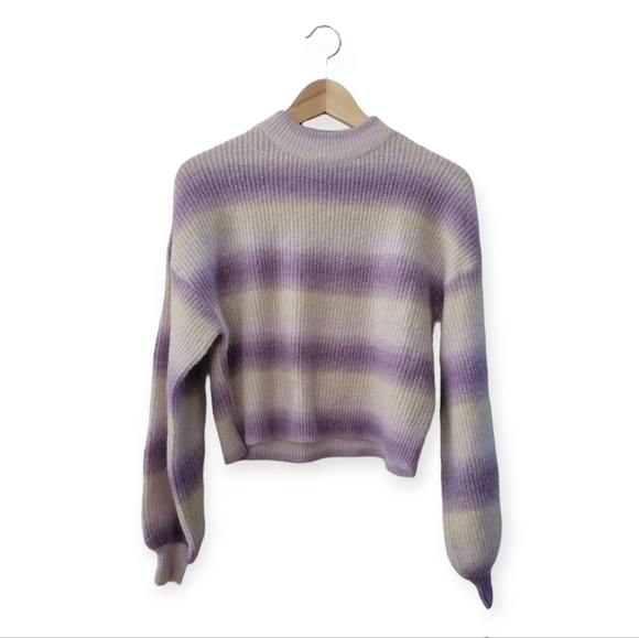 Vero Moda Stripe Knit Crop Sweater M - Picture 1 of 8